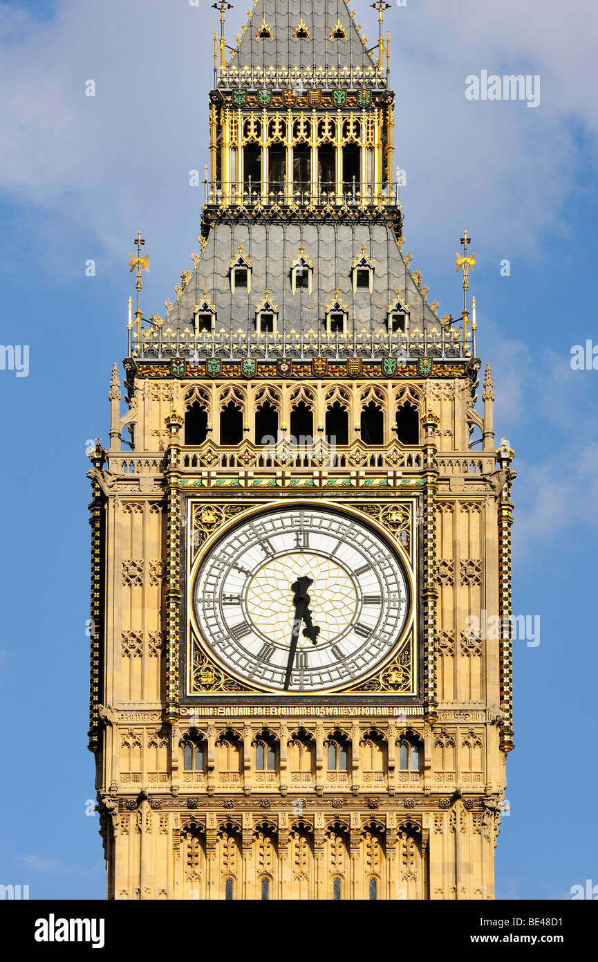 Details of the clock tower of Big Ben, Westminster Palace, London