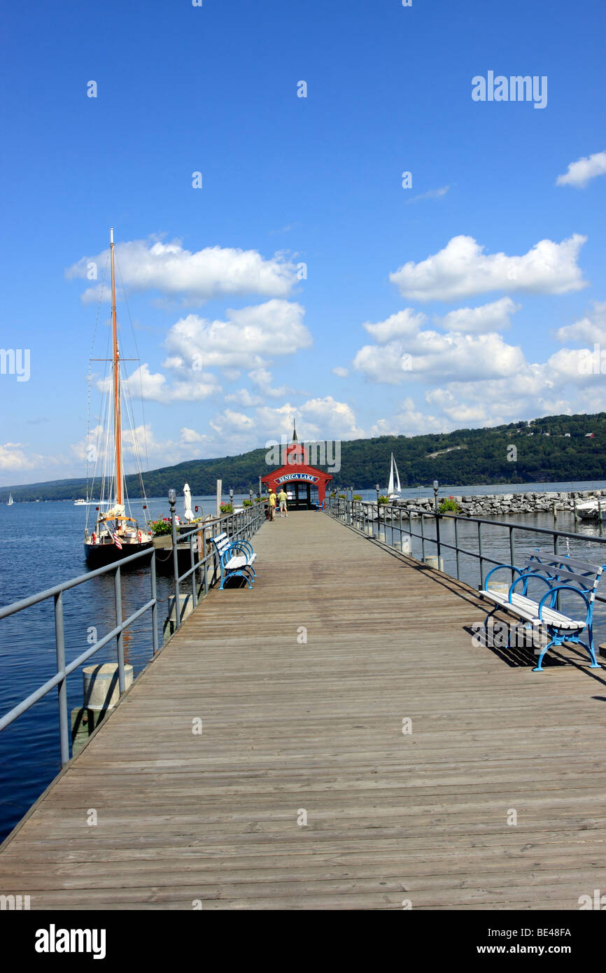 Pier, marina and harbor on Seneca Lake, one of the 7 Finger Lakes