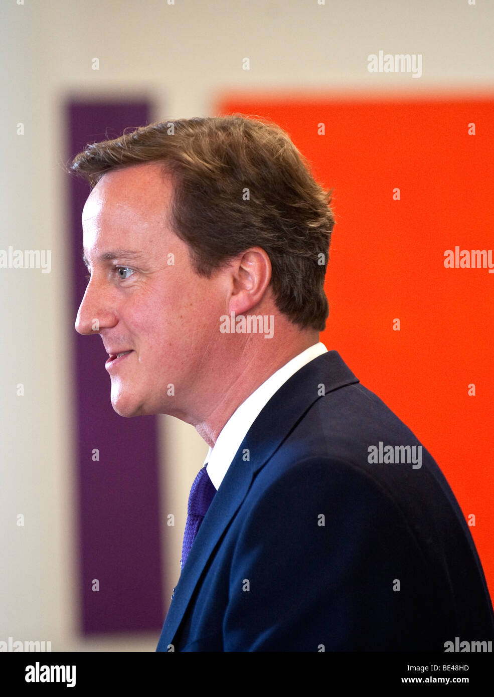 David Cameron speaking at press briefing Stock Photo