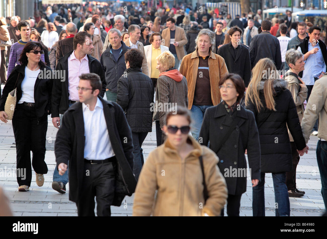 Fussgaengerzone in Muenchen Stock Photo