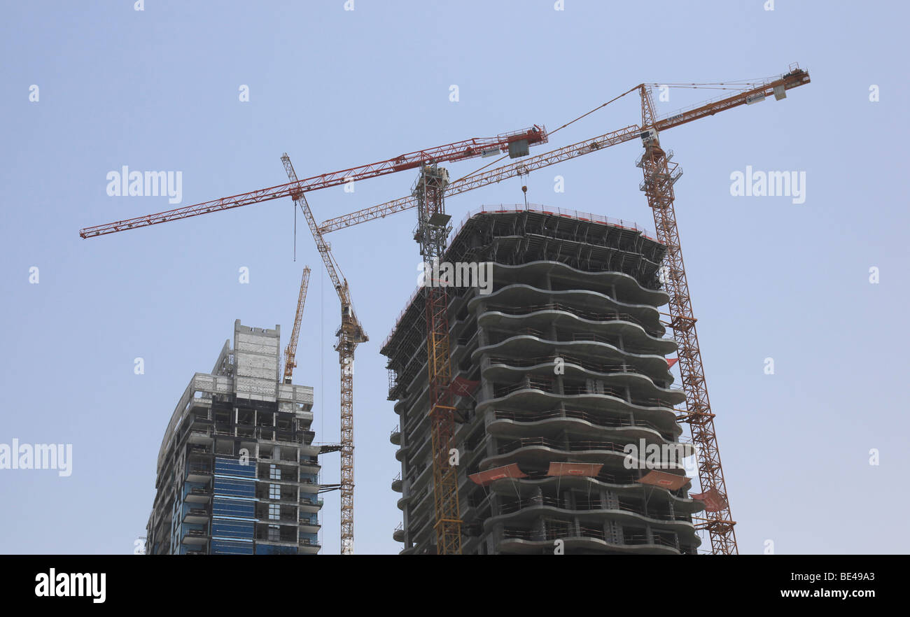 Construction work at Jumeirah Beach Dubai UAE Stock Photo