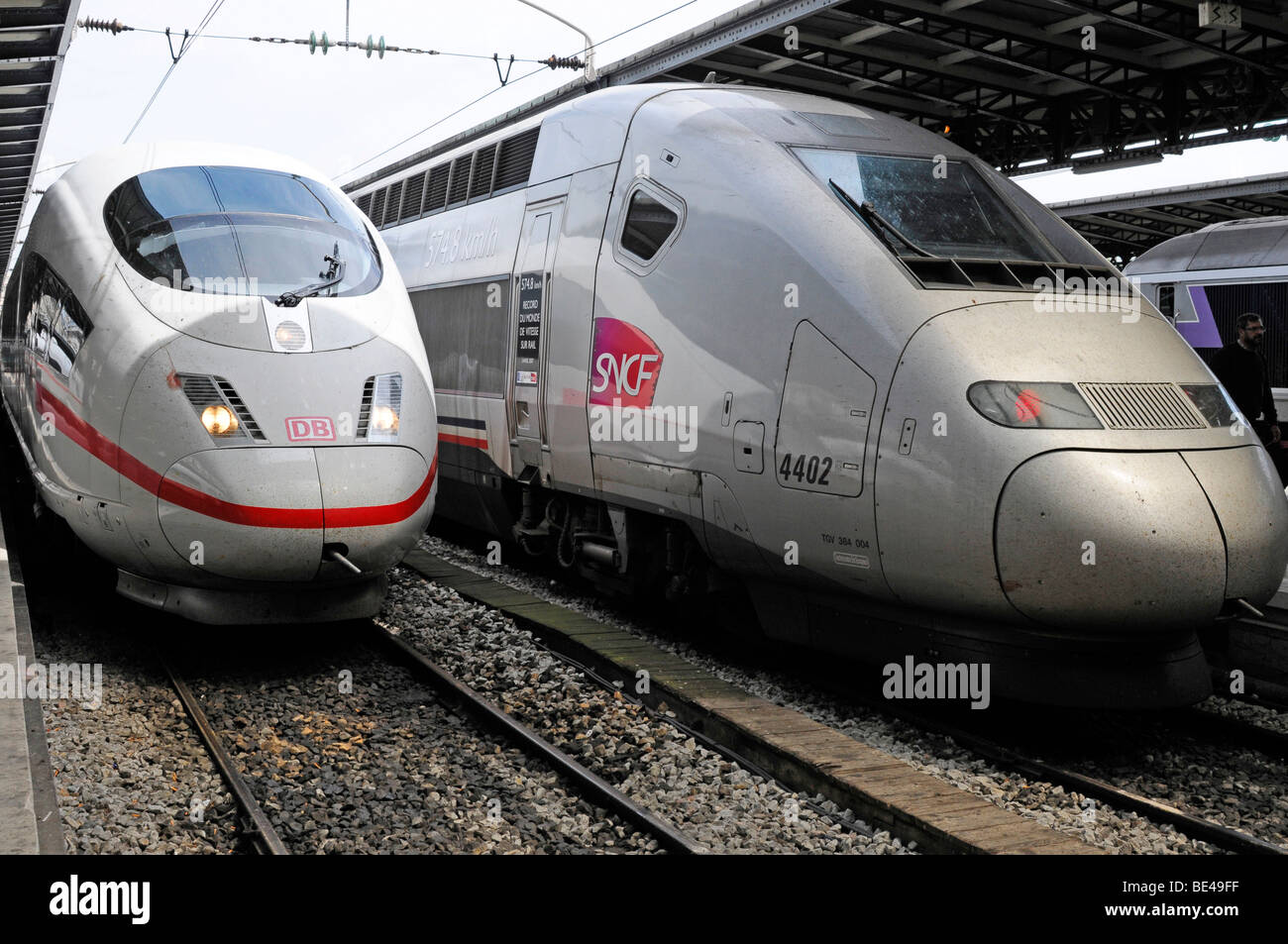 TGV and ICE, Gare de I'Est, east station Paris, France, Europe Stock Photo
