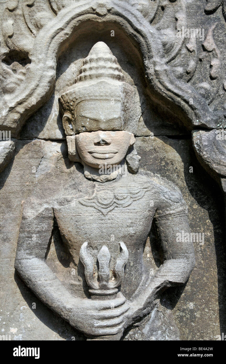 The Hindu god Shiva with his trident, Ta Som temples, Prasat Ta Som, Angkor, Cambodia, Asia Stock Photo