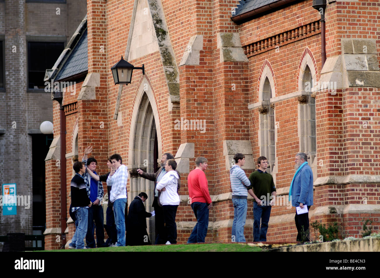 congregation outside st georges cathedral perth western australia Stock Photo