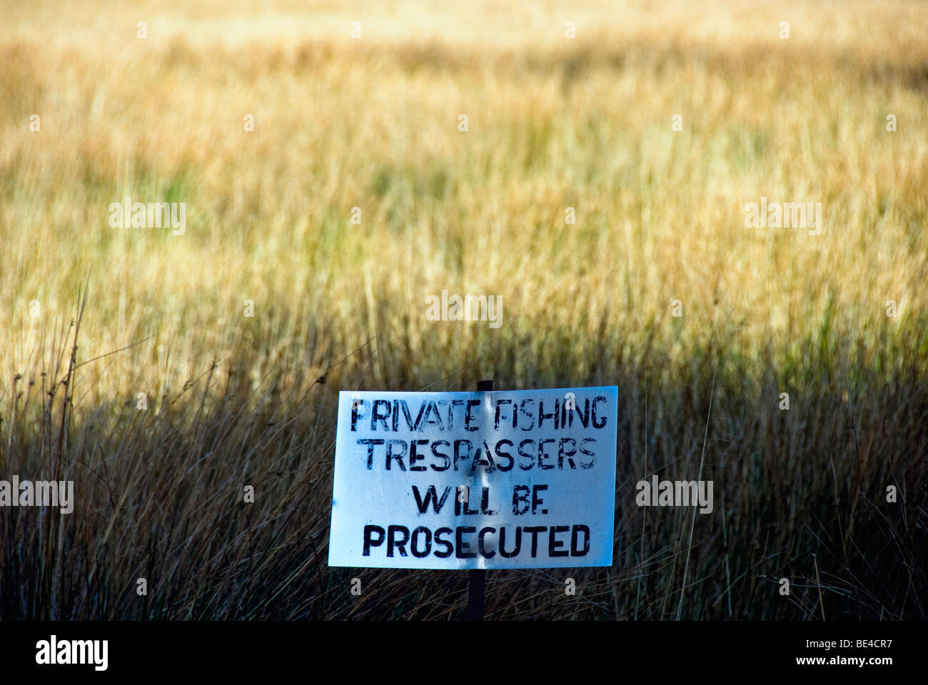 Private Fishing sign. Stock Photo