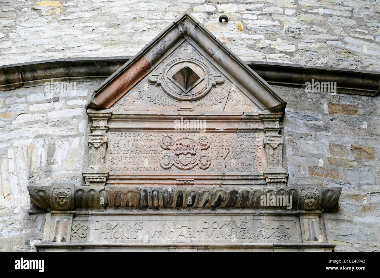 Crest, North Tower, Wewelsburg, triangular castle, former Nazi cult and ...