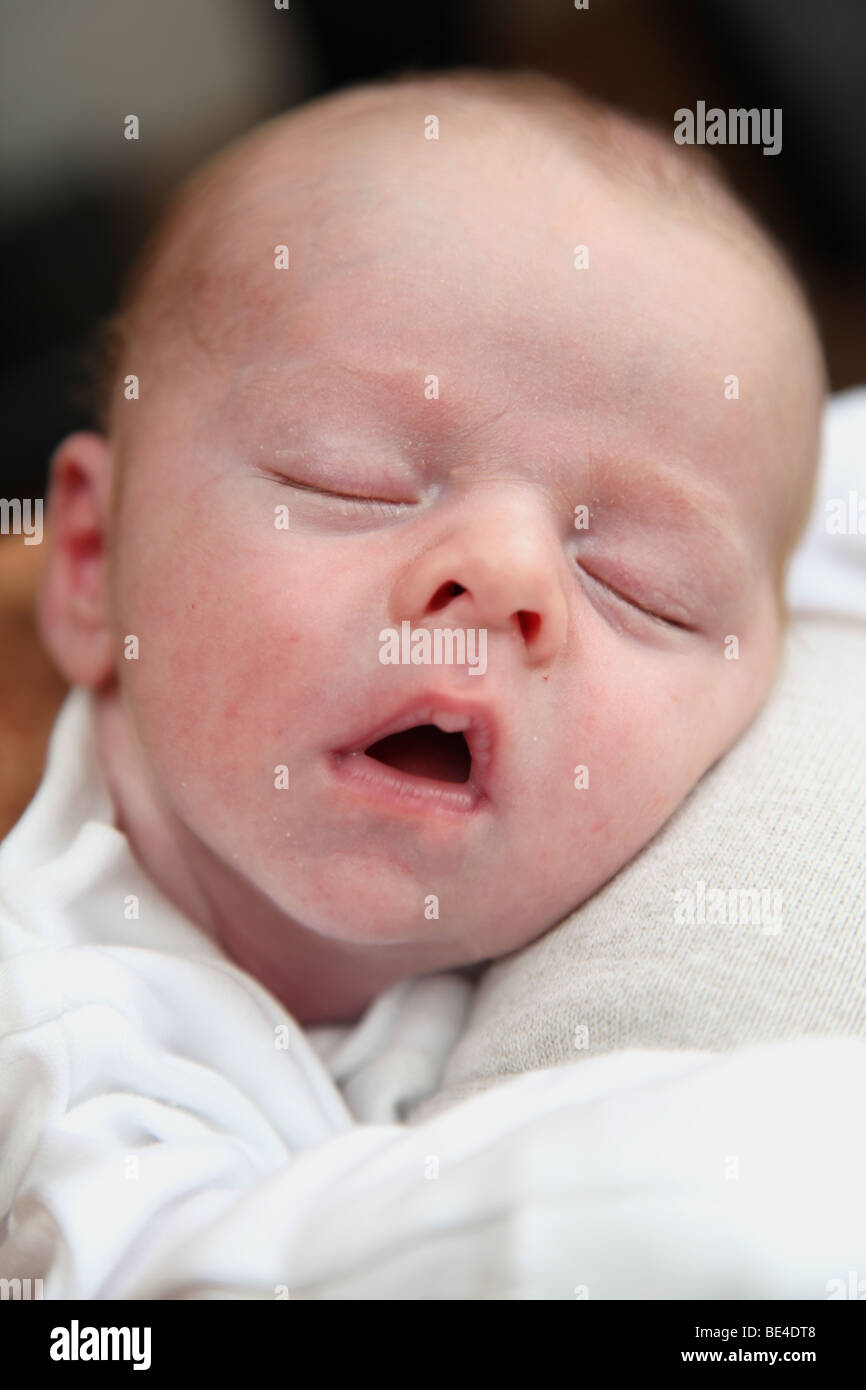 2 week old baby boy sleeping Stock Photo Alamy