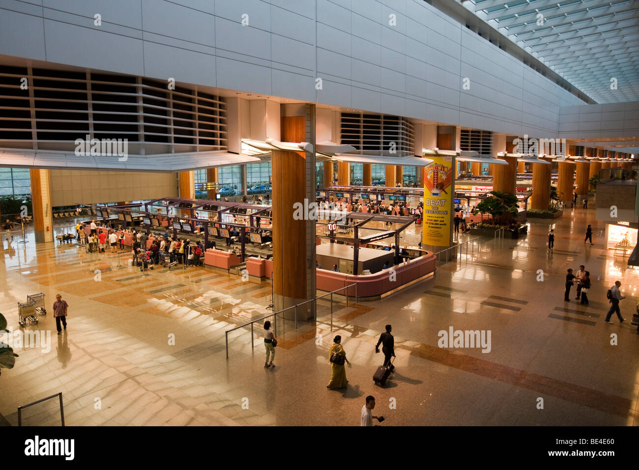 Changi International Airport, check-in area, Singapore, Southeast Asia Stock Photo