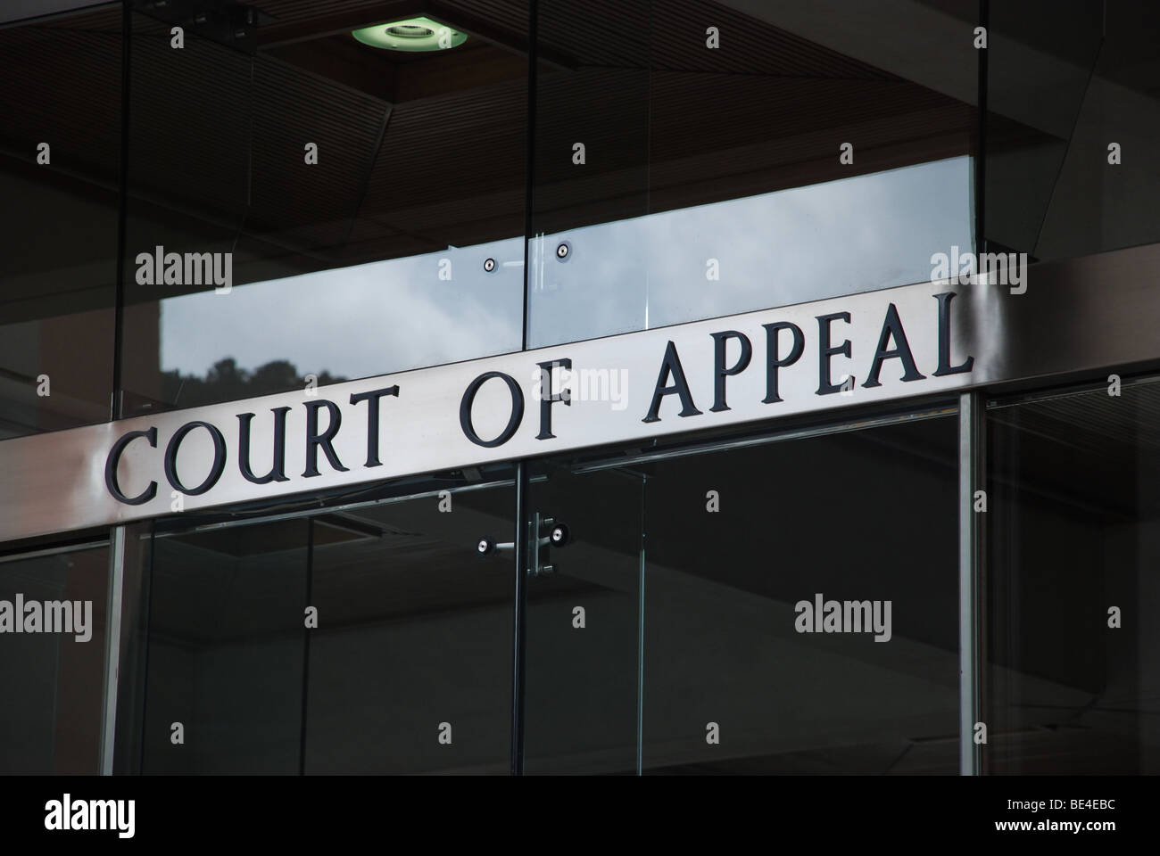 Court of appeal, sign above entrance, Wellington New Zealand Stock Photo