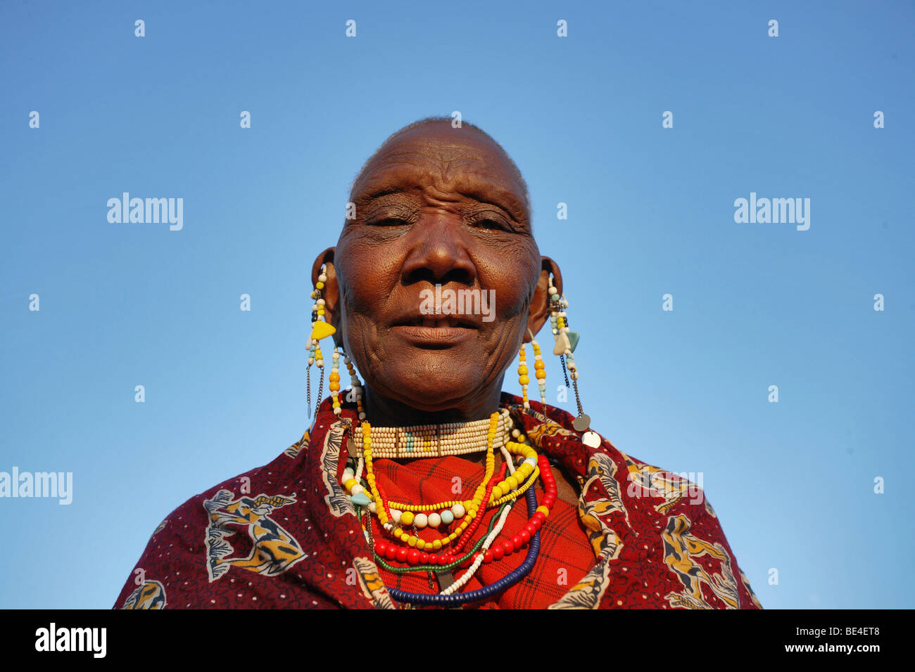 Masai woman, Masai steppe, North Tanzania, East Africa Stock Photo