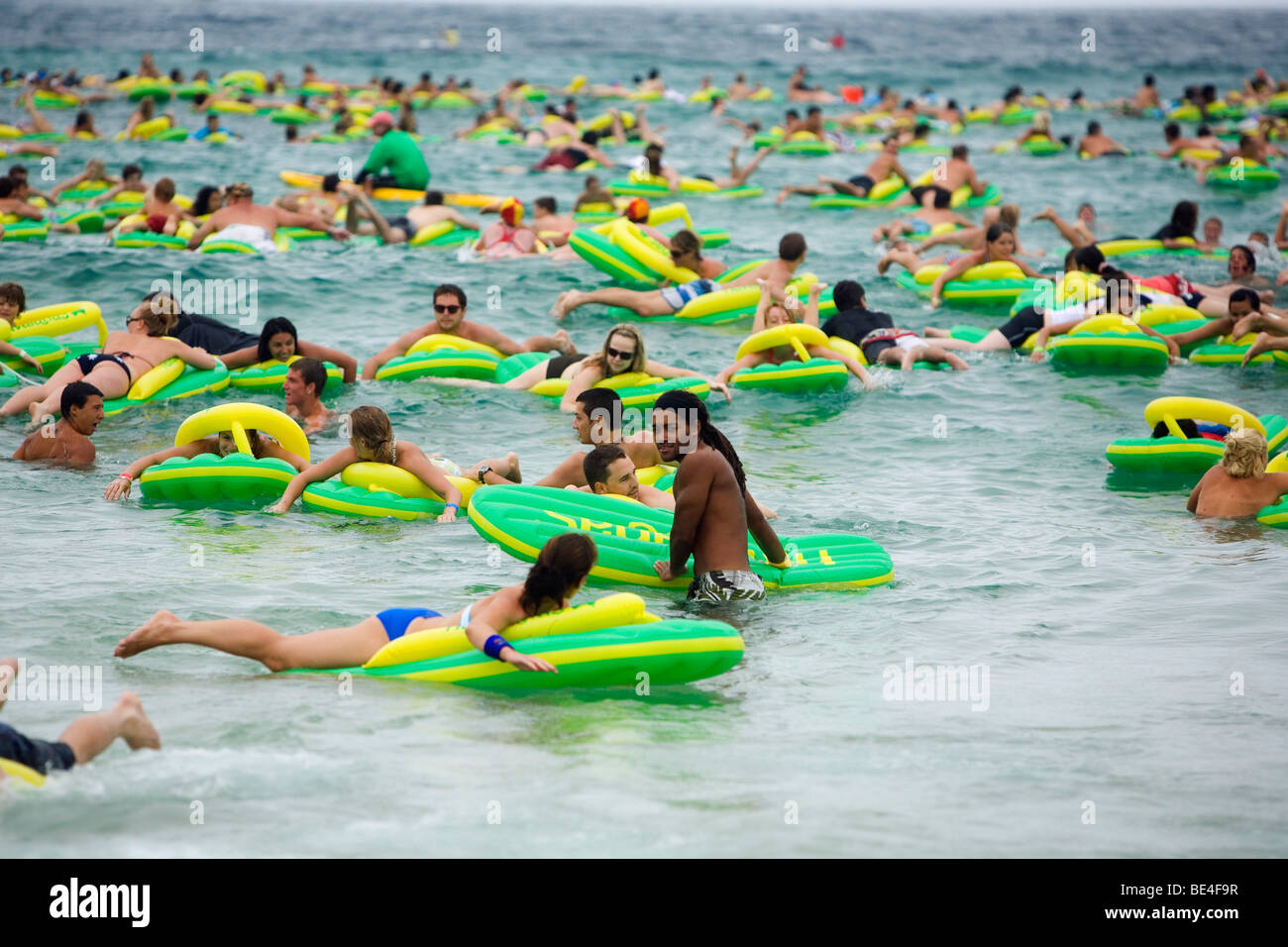 Havaianas Thong Challenge at Bondi Beach - part of Australia Day celebrations.  Sydney, New South Wales, AUSTRALIA Stock Photo