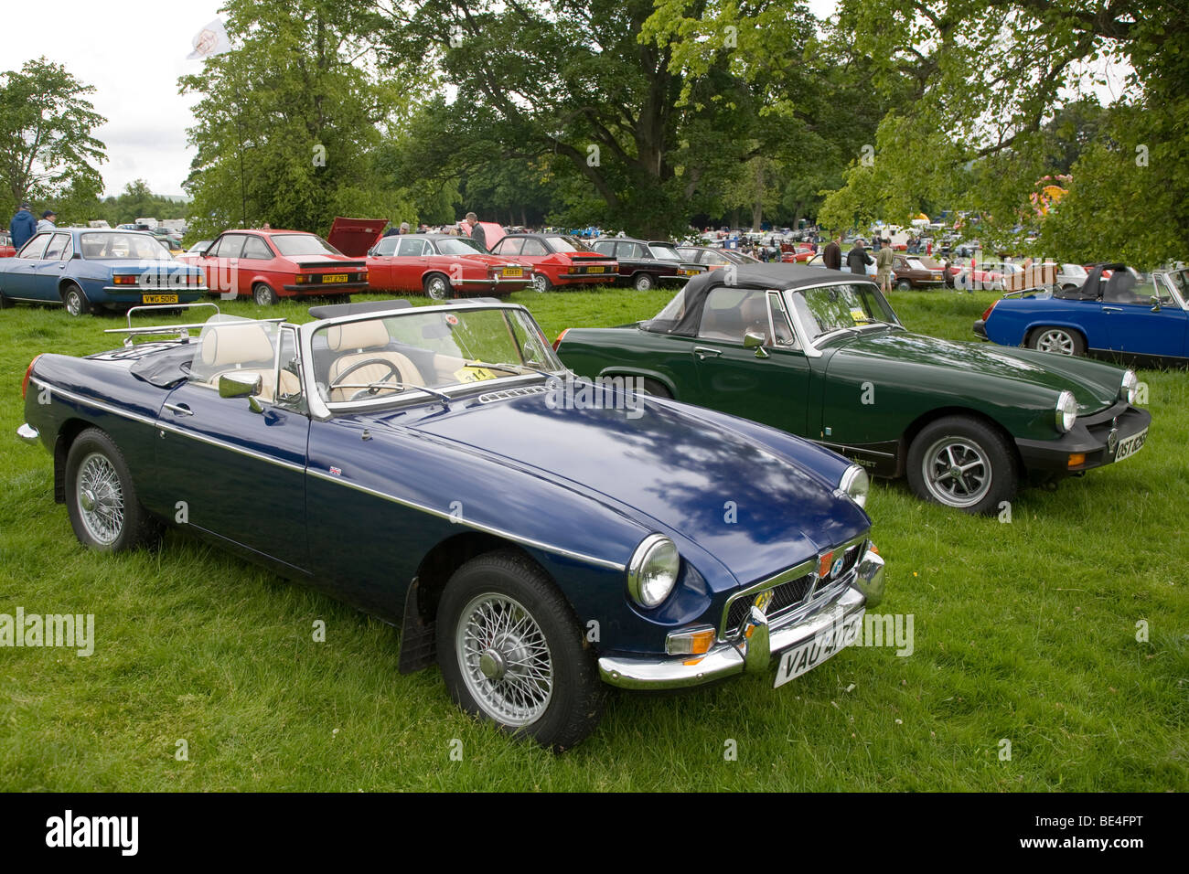 Car enthusiasts at Scottish Borders Historic Motoring Extravaganza 2009