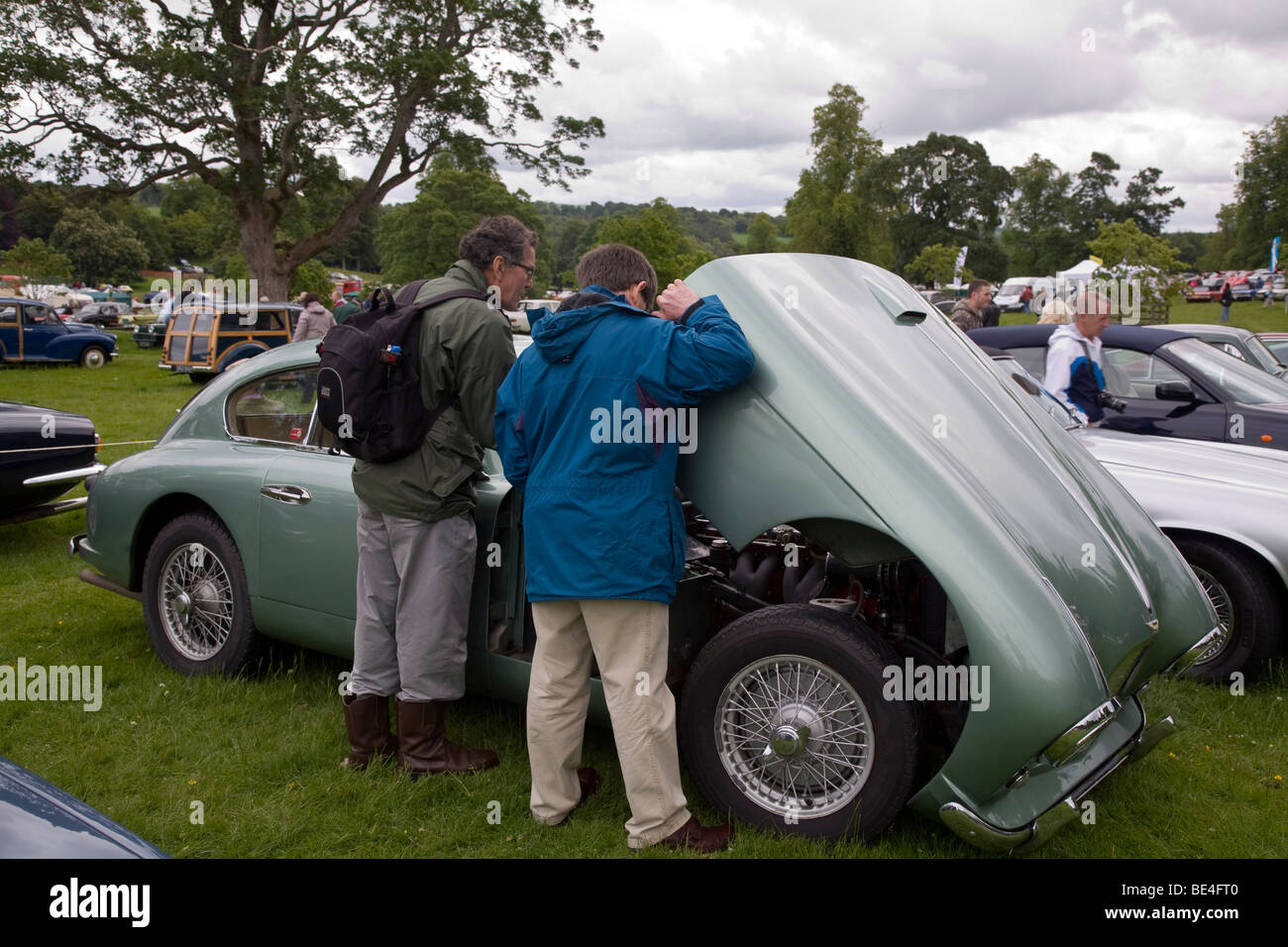 Car enthusiasts at Scottish Borders Historic Motoring Extravaganza 2009