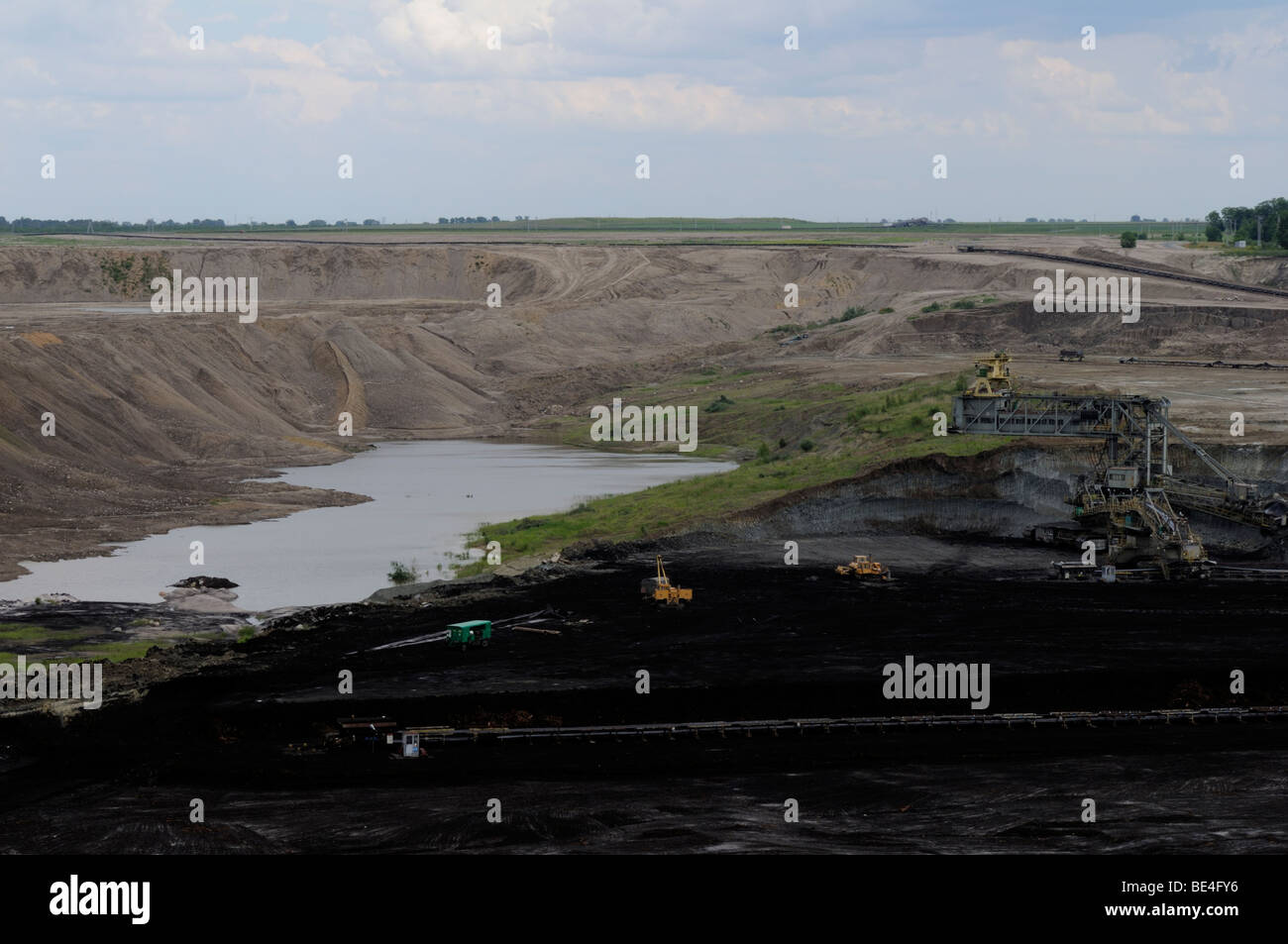 Kleczew open-cast coal mine near Konin, Poland Stock Photo