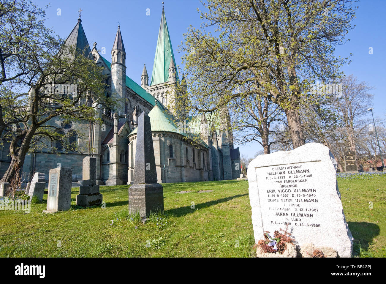 Nidaros Cathedral in Trondheim, Norway. Stock Photo