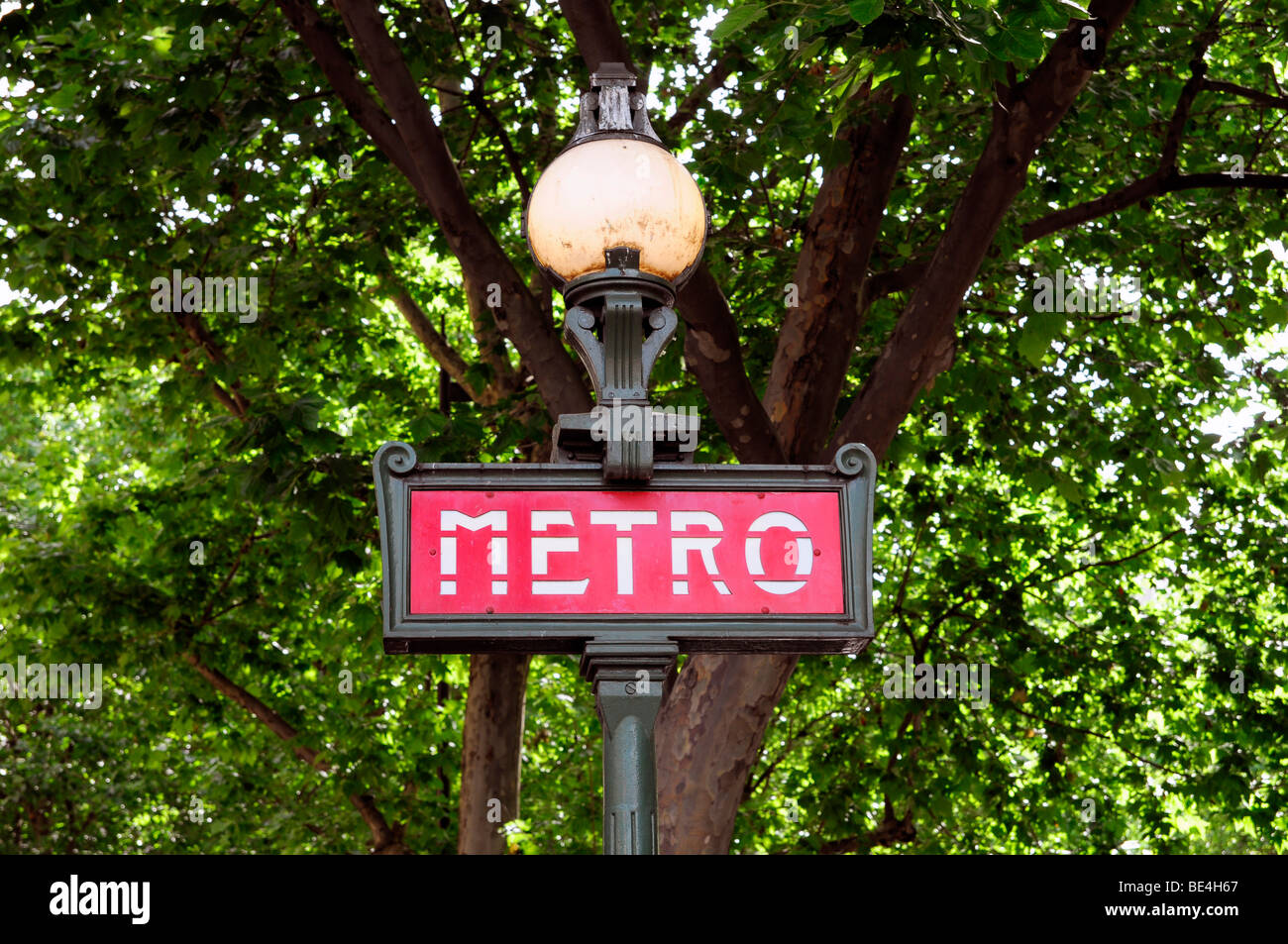 Sign for the metro, subway, Paris, France, Europe Stock Photo