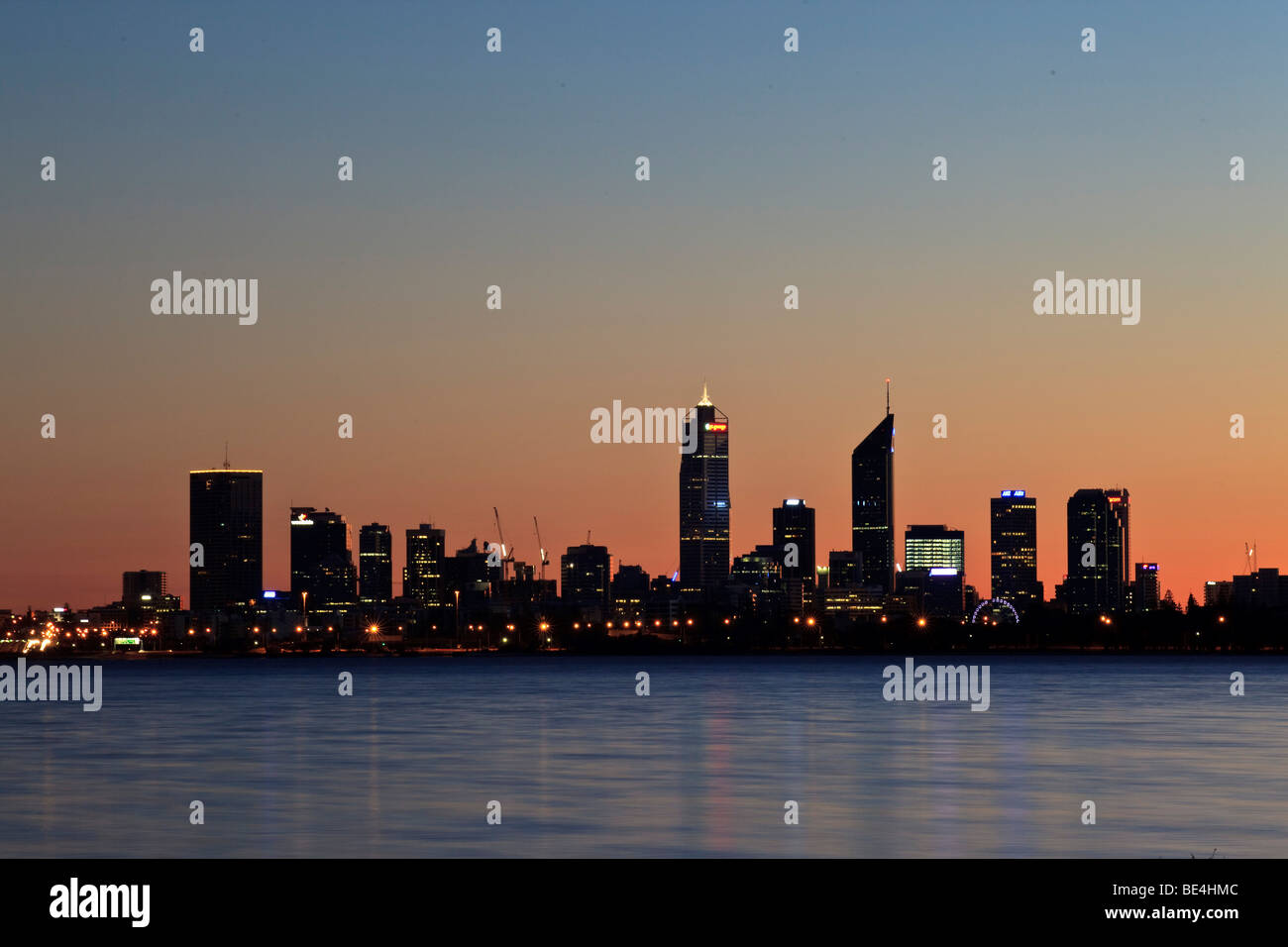 Skyline of Perth and Swan River, Western Australia, Australia Stock Photo