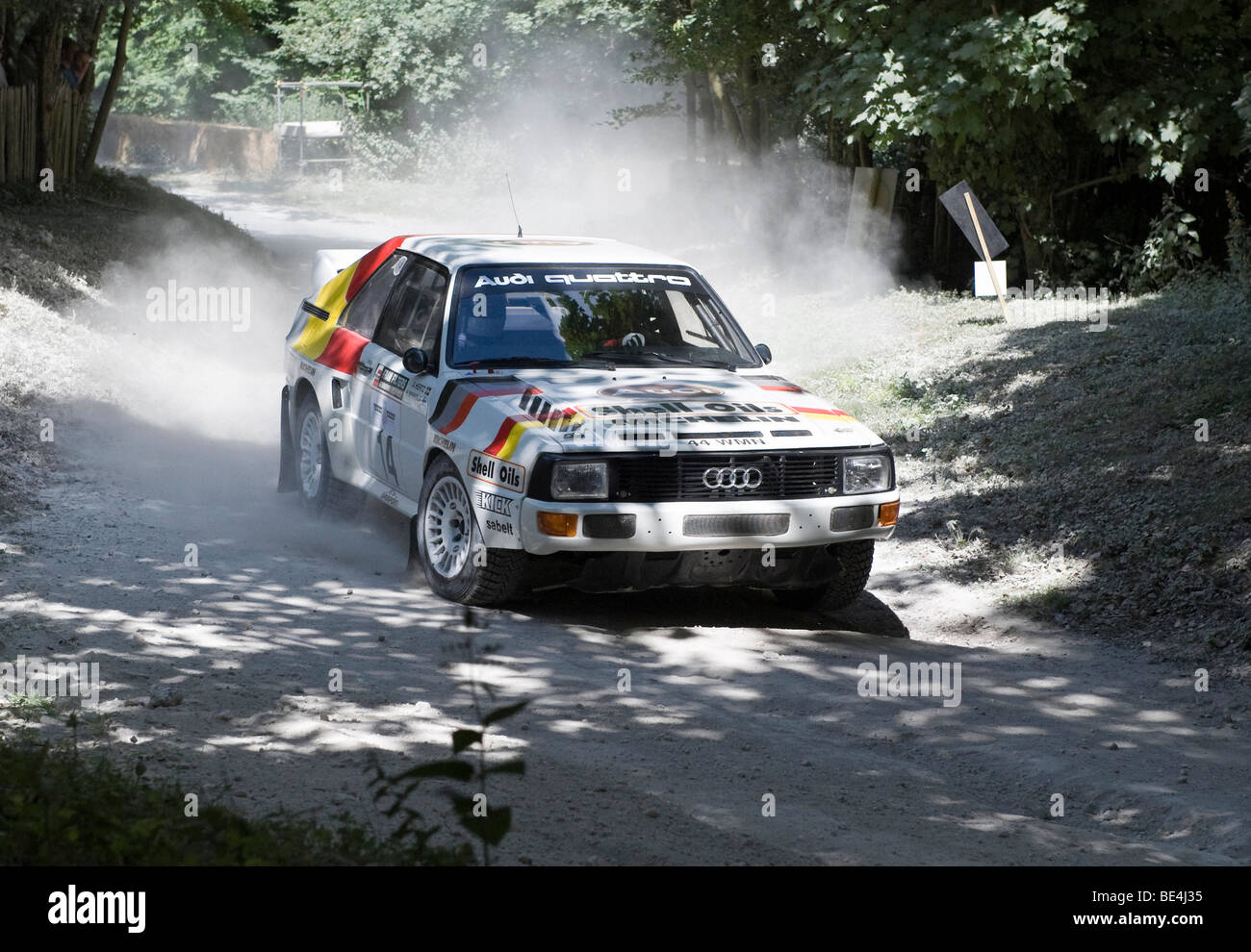 Audi Sport Quattro S1 on the rally stage at Goodwood Festival of Speed Stock Photo