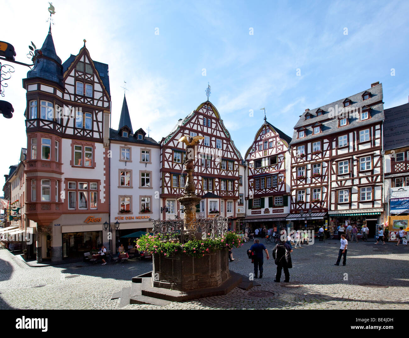 The historic Bernkastel marketplace, Bernkastel-Kues, Mosel river, Rhineland-Palatinate, Germany, Europe Stock Photo