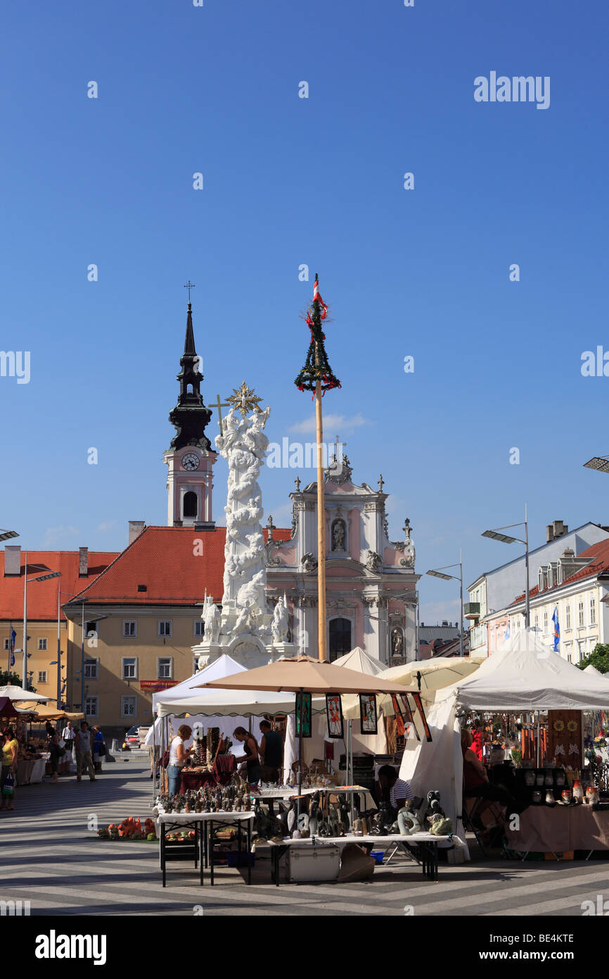 Flea market on town hall square, St. Poelten, Lower Austria, Austria, Europe Stock Photo