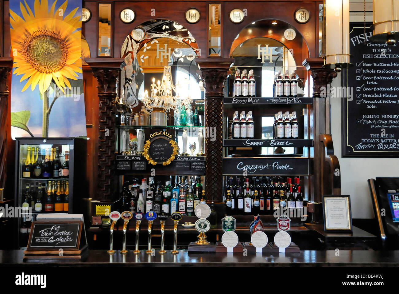 Interior, a typical English pub, London, United Kingdom, Europe Stock Photo
