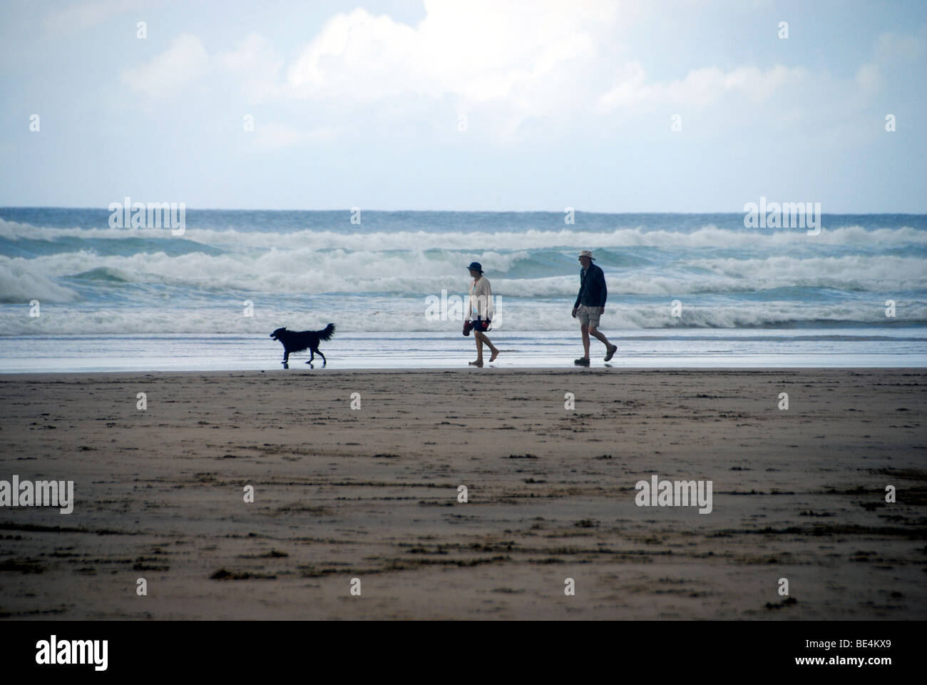 Walking the dog on the beach hi-res stock photography and images - Alamy
