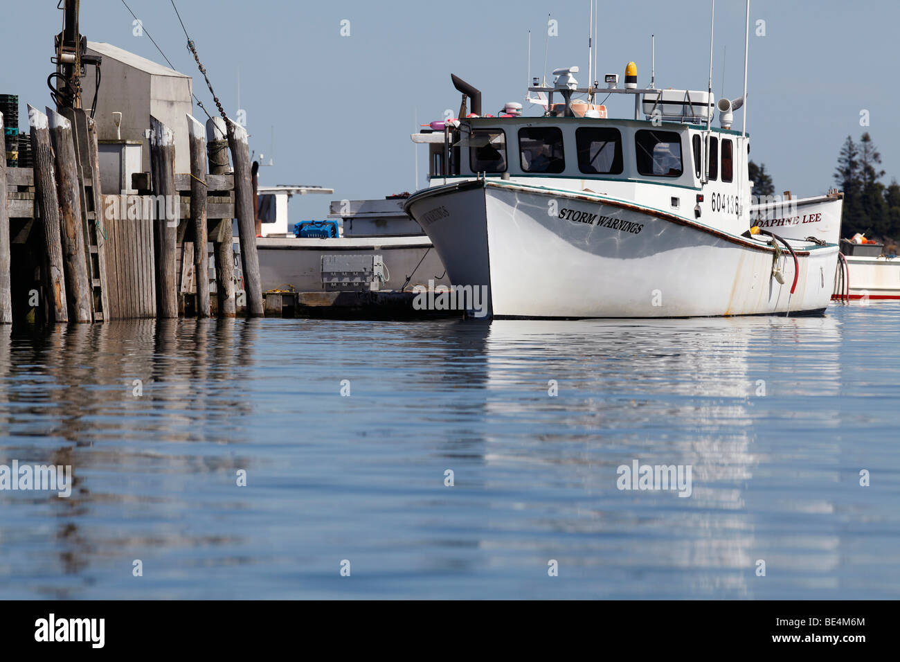 Lobster boat at dock, Owls Head, Maine Stock Photo Alamy