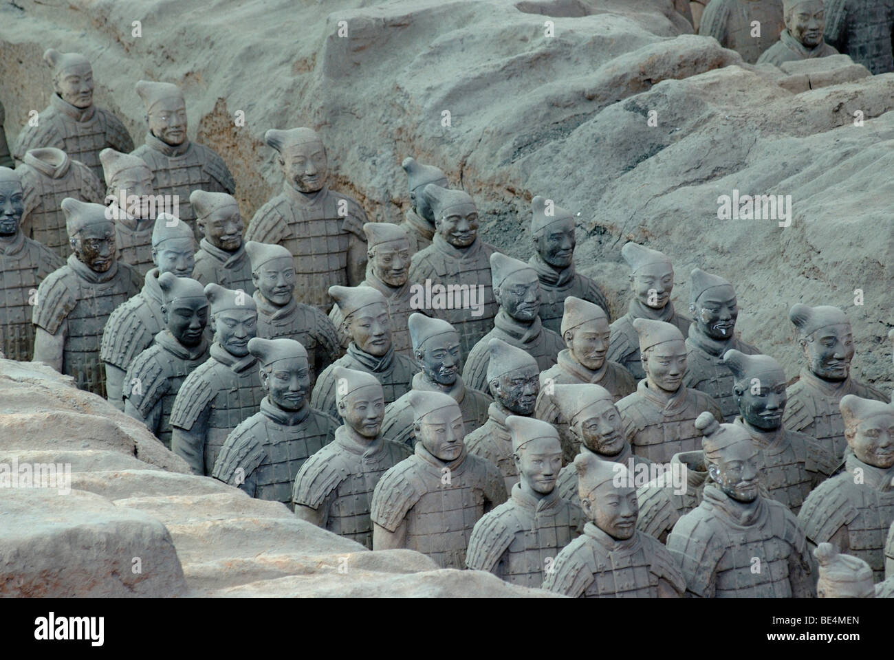 Terracotta army, part of the grave complex, hall 1, mausoleum of the 1st Emperor Qin Shi Huang in Xi'an, Shaanxi Province, Chin Stock Photo