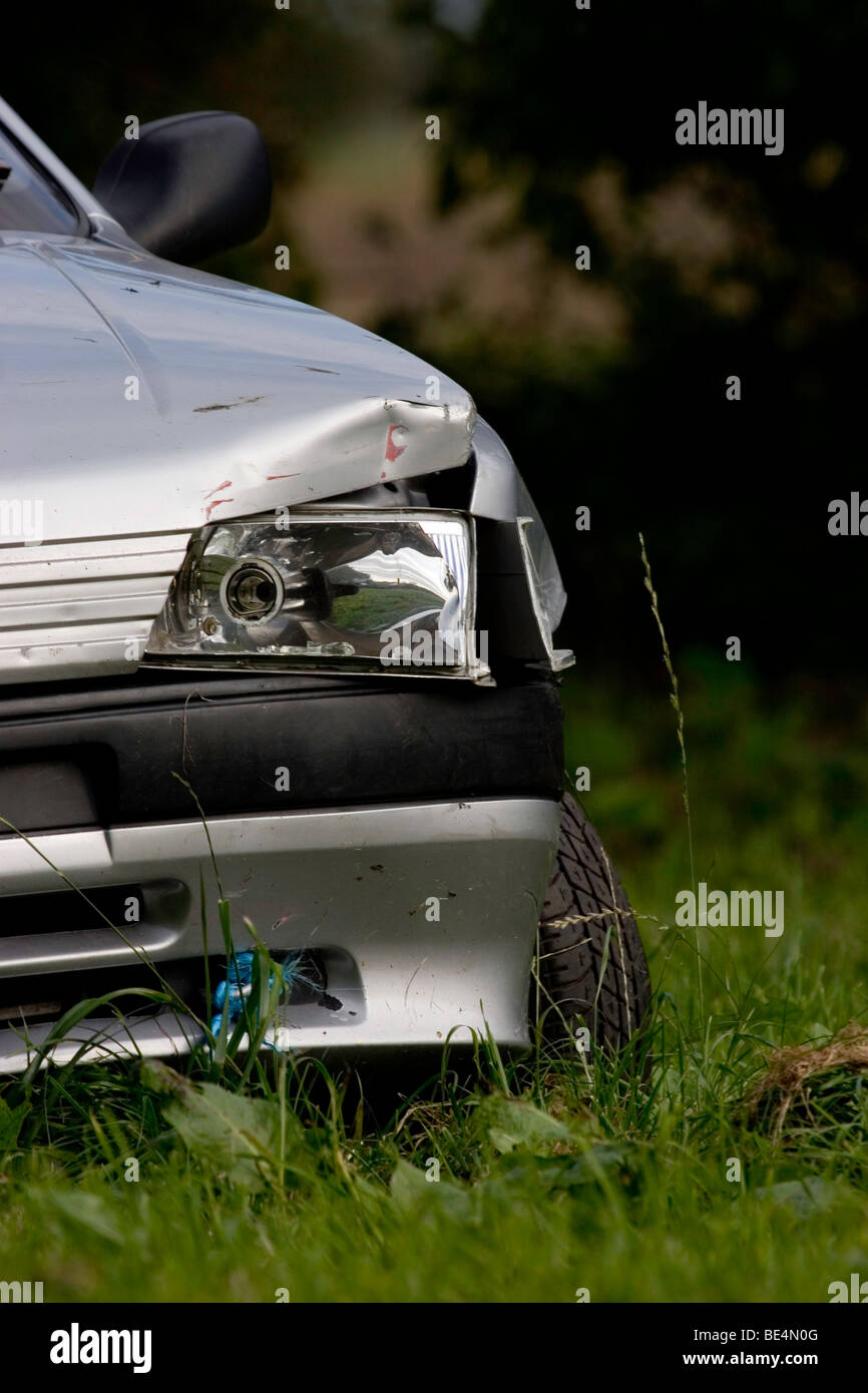 smashed car headlight Stock Photo