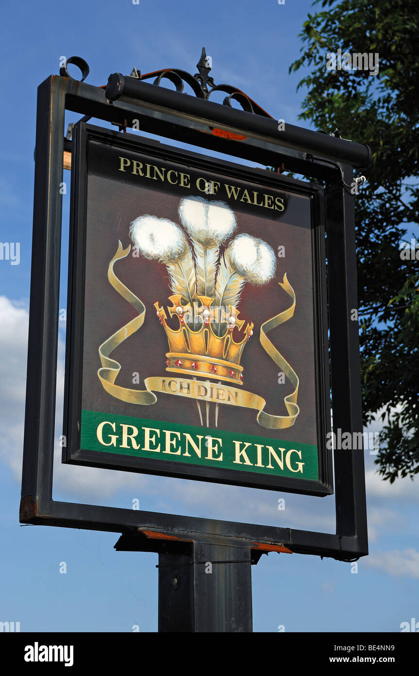 Pub sign, Greene King, Rectory Road, Bluntisham, Cambridgeshire, England, United Kingdom, Europe Stock Photo