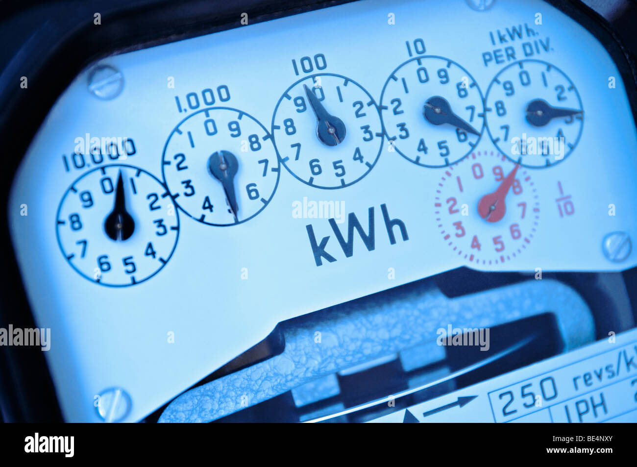 Electricity Meter, Close Up. Stock Photo