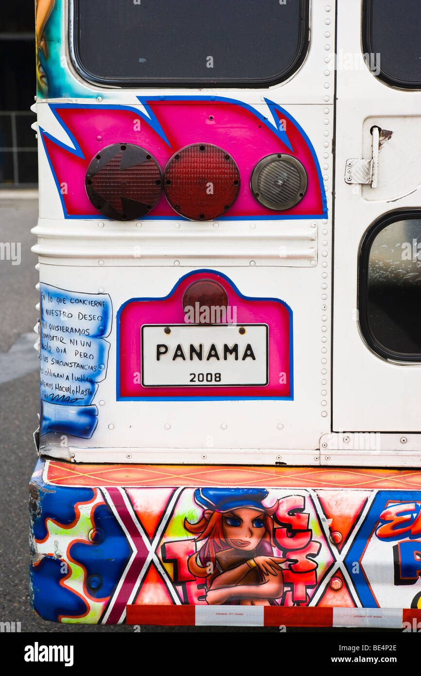 Panama City public transportation bus, Panama, Central America Stock Photo