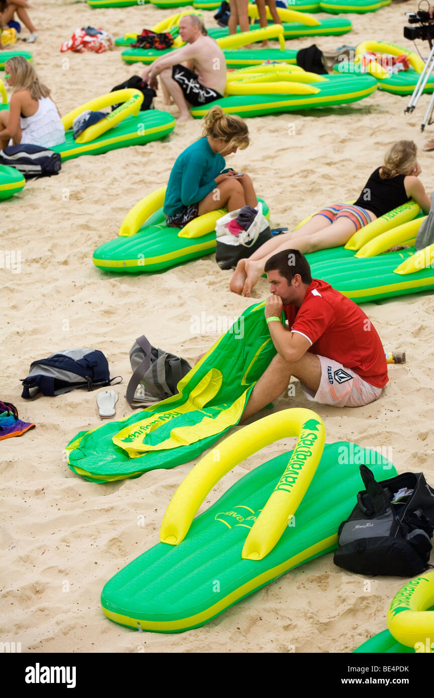 Havaianas Thong Challenge at Bondi Beach.  Sydney, New South Wales, AUSTRALIA Stock Photo
