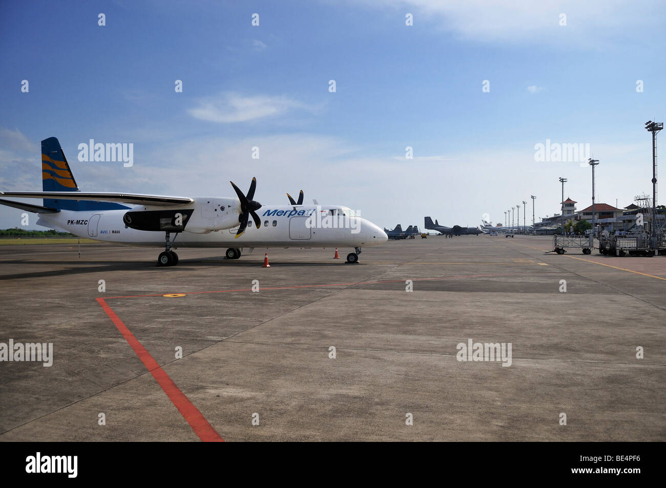 Merpati turboprop aircraft, airport, Denpasar, Bali, Indonesia, Southeast Asia Stock Photo