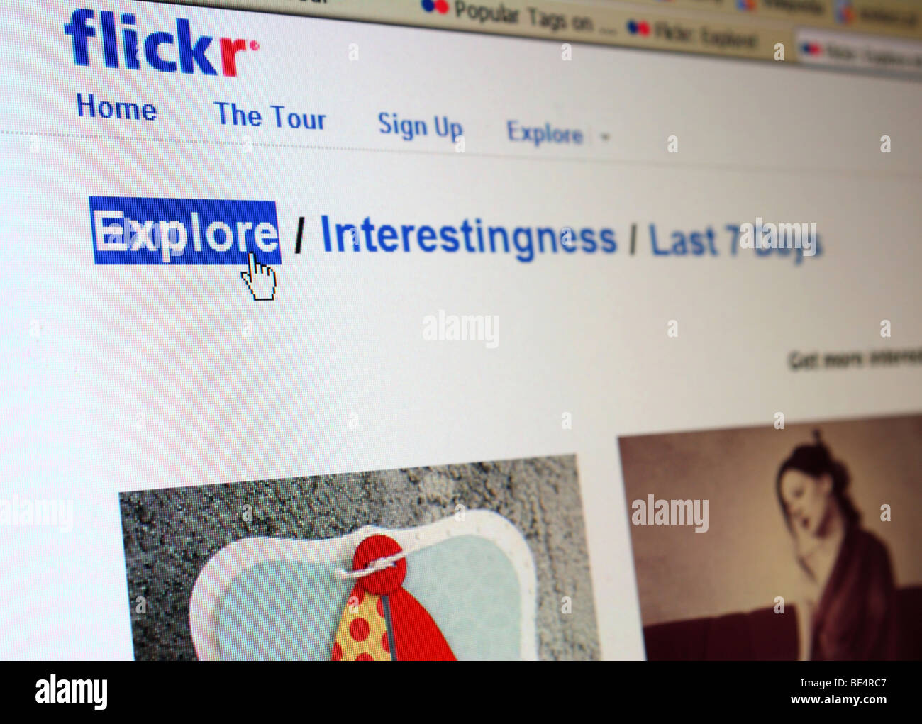 Flickr website 2009 Stock Photo