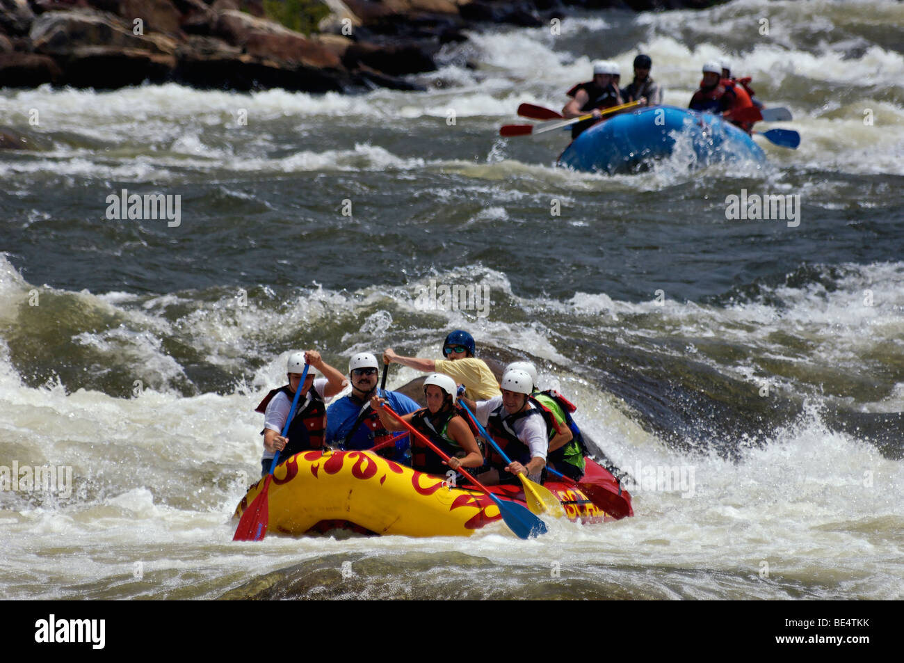 White Water Rafting on the Ocoee River in Polk County, Tennessee Stock