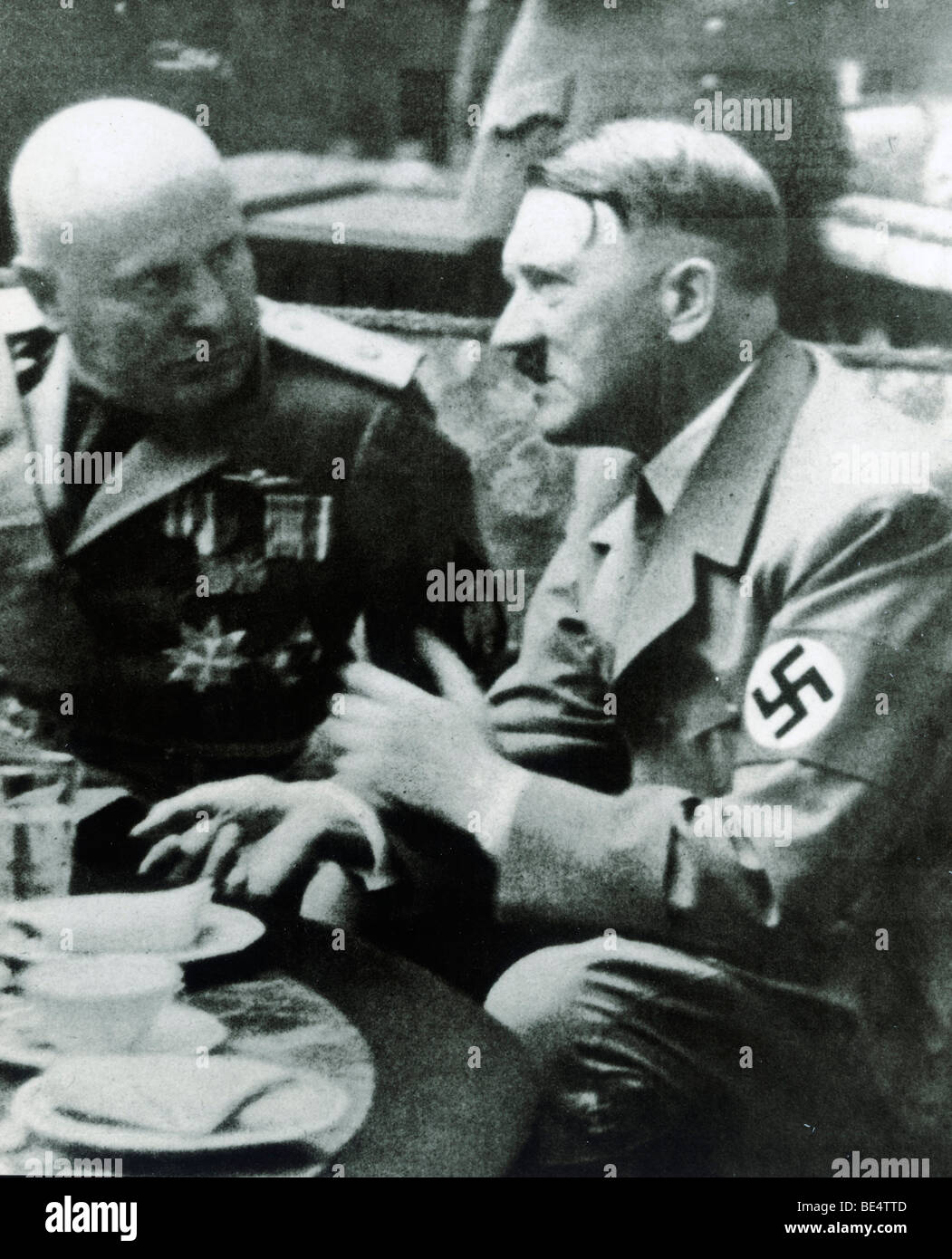 Adolf Hitler and Benito Mussolini, historical photo, September 25th 1937 in Munich, Bavaria, German Reich, Europe, Stock Photo
