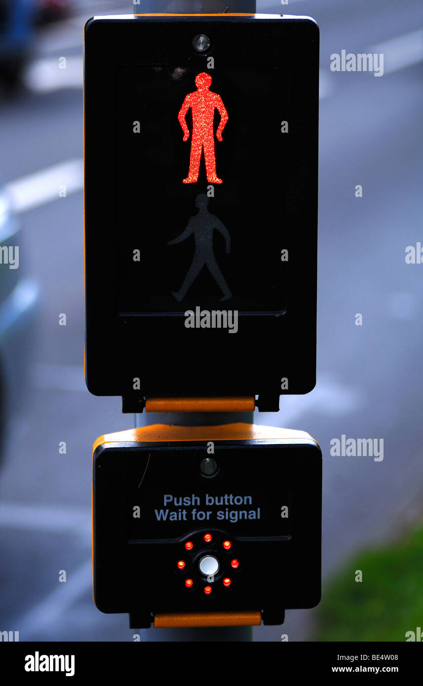 Pedestrian crossing lights, England, United Kingdom, Europe Stock Photo