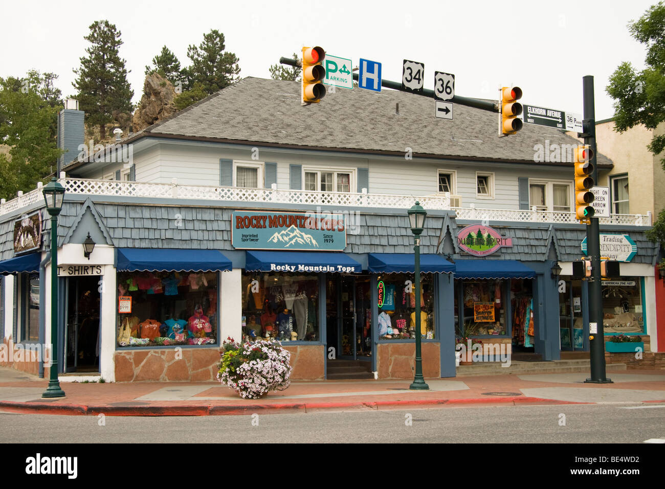 Shops in Estes Park, Colorado, USA Stock Photo Alamy