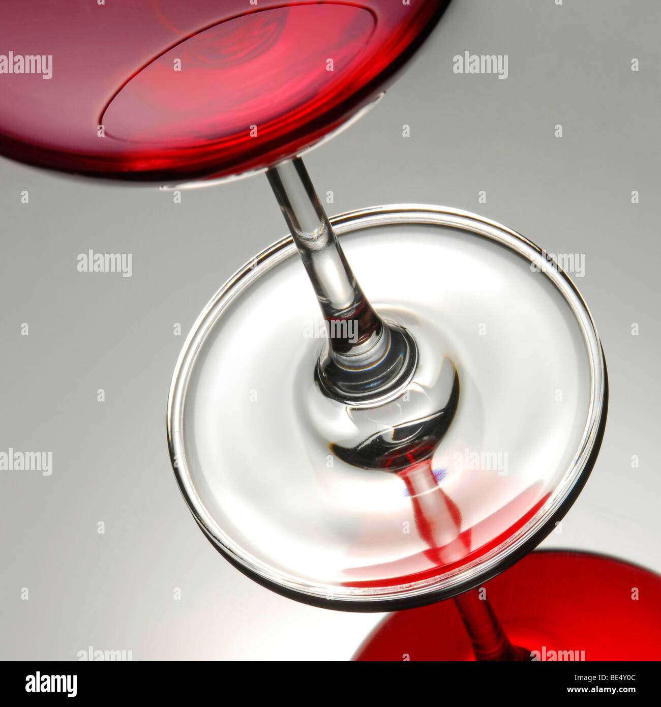 Glass with red wine, Detail Stock Photo