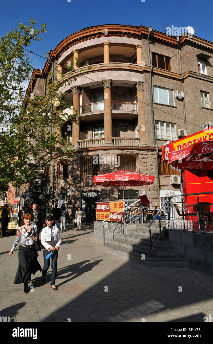 Streetscape, downtown Yerevan, Jerewan, Armenia, Asia Stock Photo