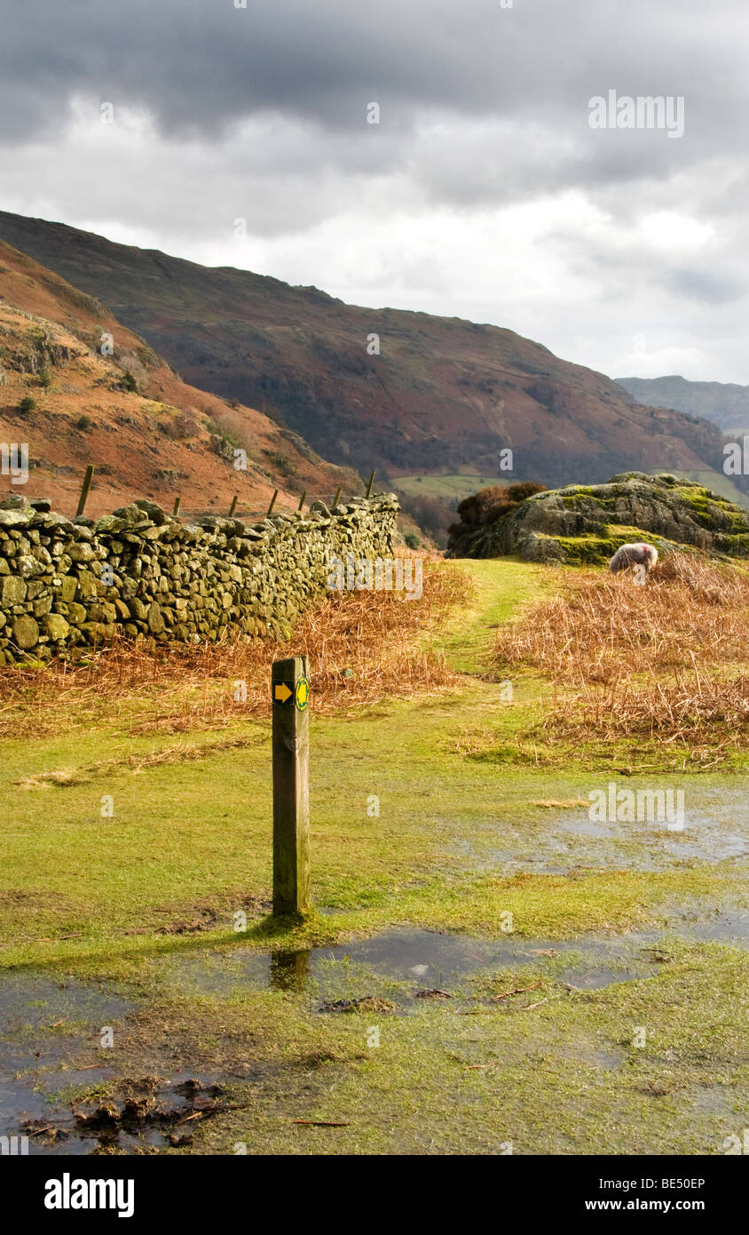 Path from Grasmere to Easdale Tarn, Cumbria, UK Stock Photo
