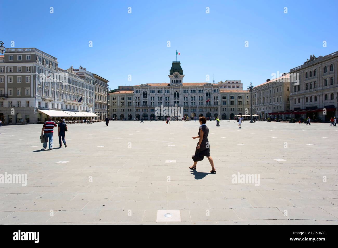 Piazza dell'Unita d'Italia square with Palazzo Pitteri palace, Municipio and Palazzo Stratti palace, Trieste, Friuli, Italy, Eu Stock Photo