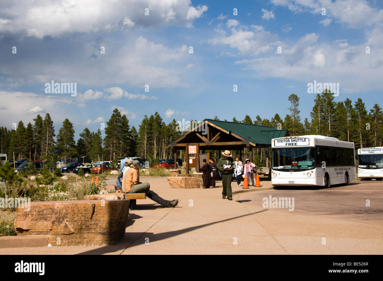 Shuttle bus Rocky Mountain National Park, Colorado, USA Stock Photo Alamy