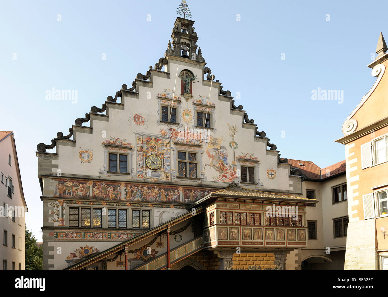 Old Town Hall at Bismarkplatz square, Lindau on Lake Constance, Bavaria, Germany, Europe Stock Photo