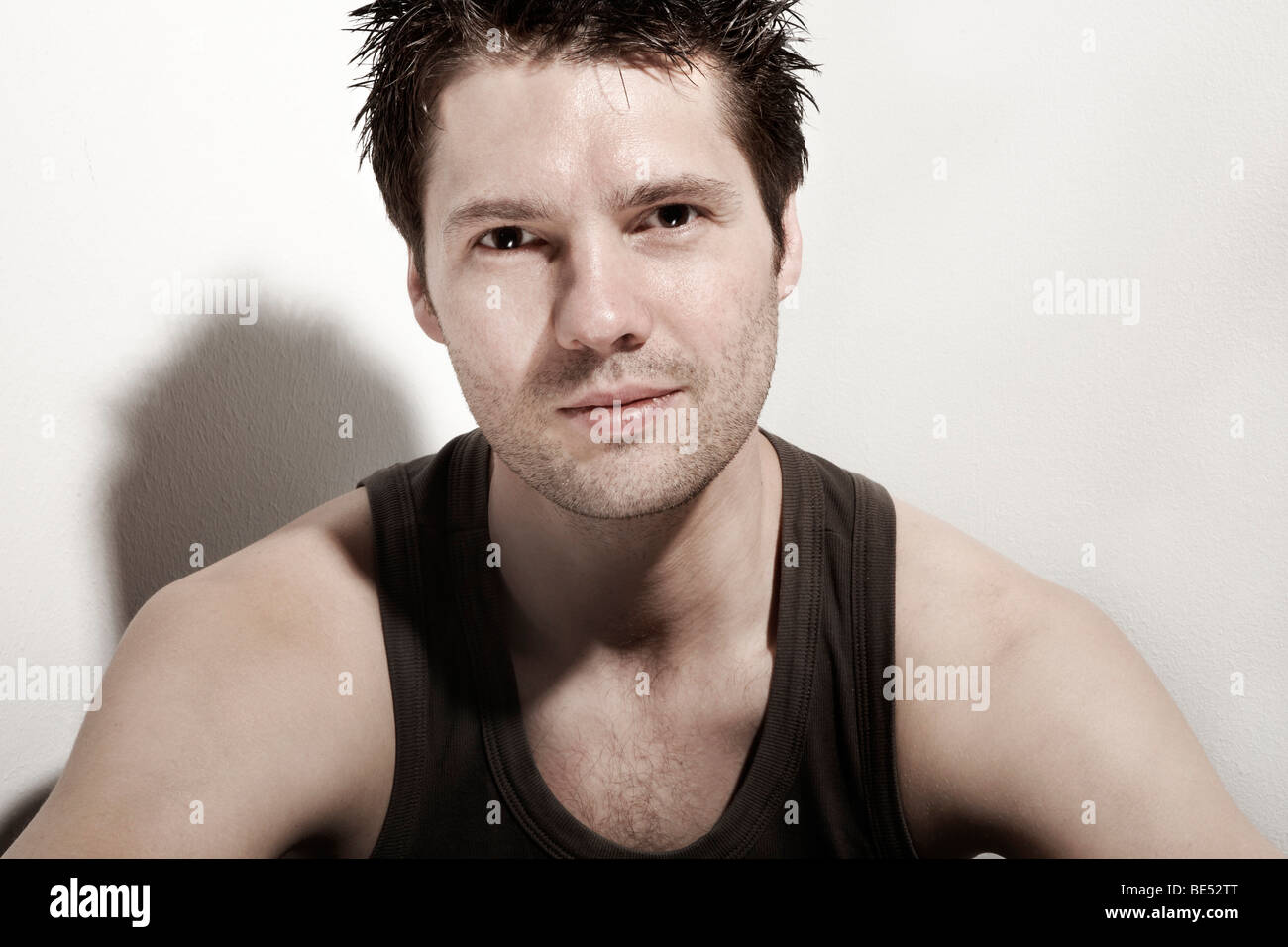 Dark-haired young man, portrait Stock Photo