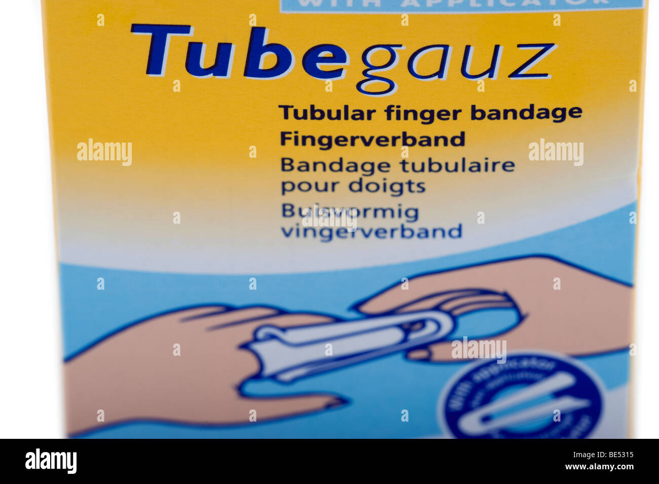 Scholl Tubegauz tubular finger bandage packet Stock Photo Alamy