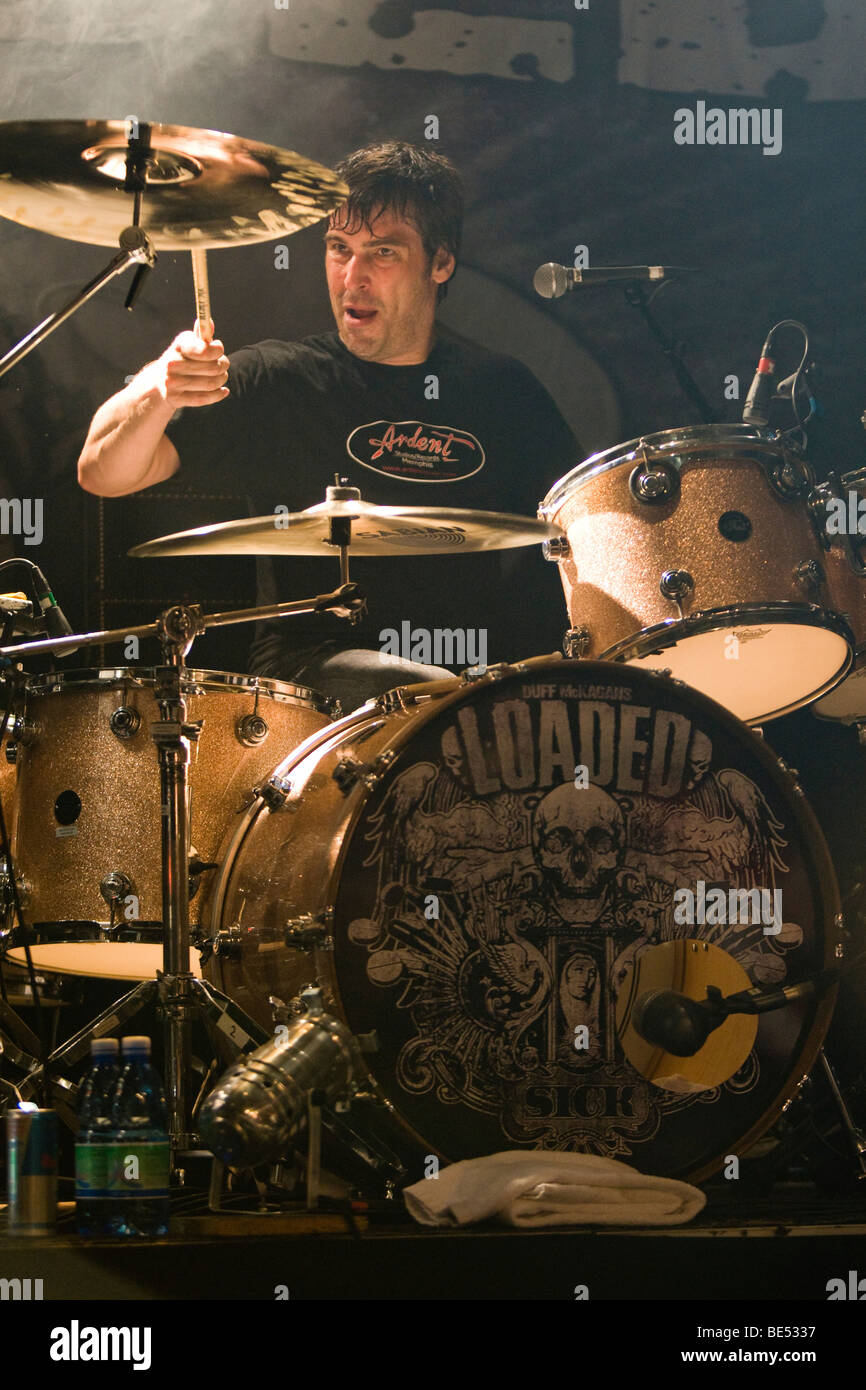 Drummer Geoff Reading of the U.S. band Duff McKagan's Loaded live in