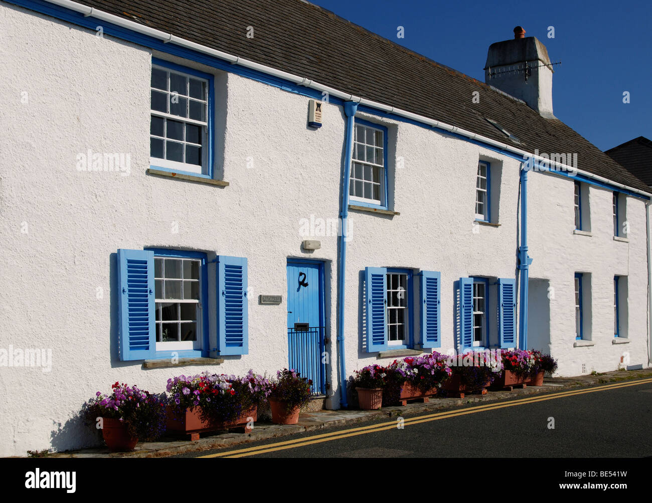 old fishing cottages in st.mawes cornwall,uk now used as second homes and holiday lets Stock Photo