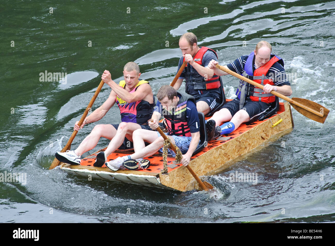 Raft Race on the River Clyde at Crossford , South Lanarkshire